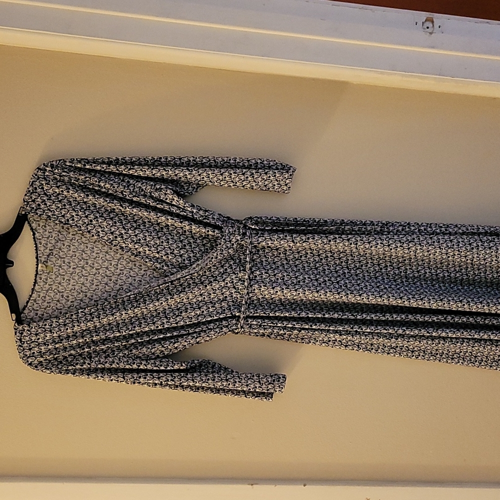 Navy and white dress